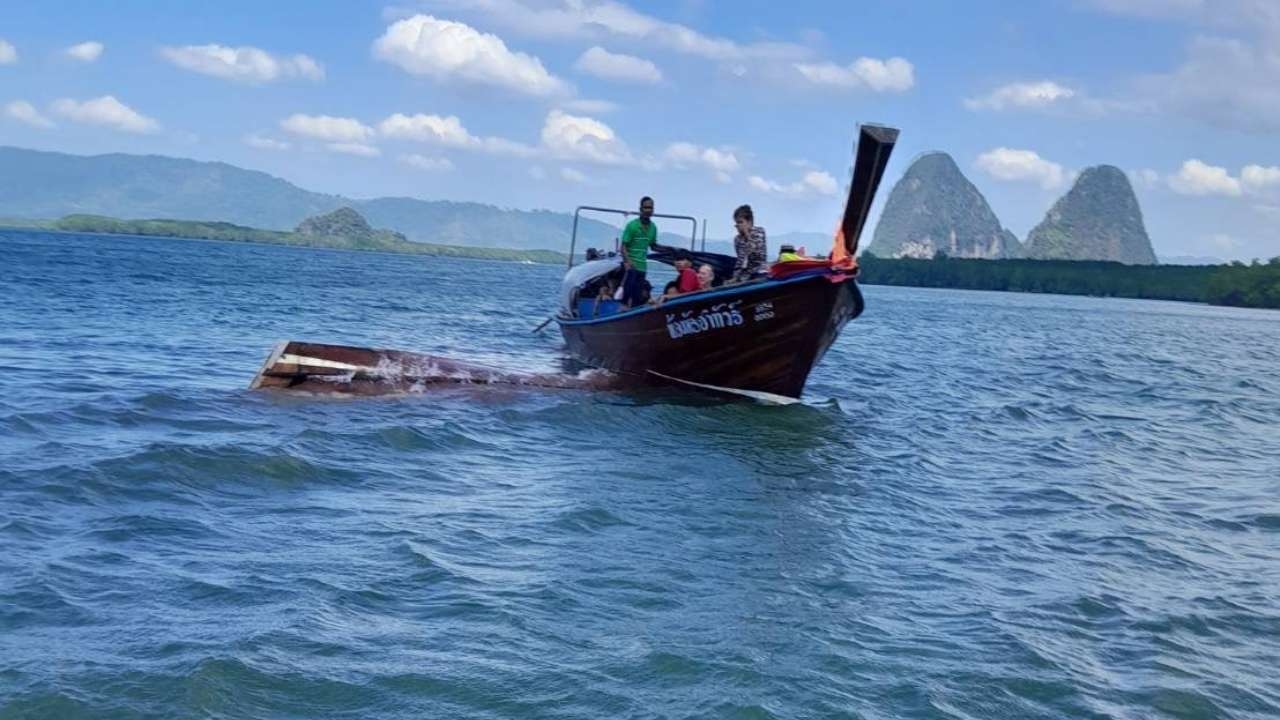 ระทึก เรือหางยาวล่ม เกาะทะลุนอก 4 นทท.รัสเซีย สวมชูชีพลอยคอปลอดภัย