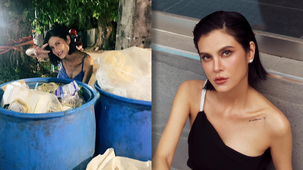 ปิ่น เก็จมณี ถ่ายรูปยิ้มหวานคู่กับถังขยะ แฟนๆ คอมเมนต์รัวๆ