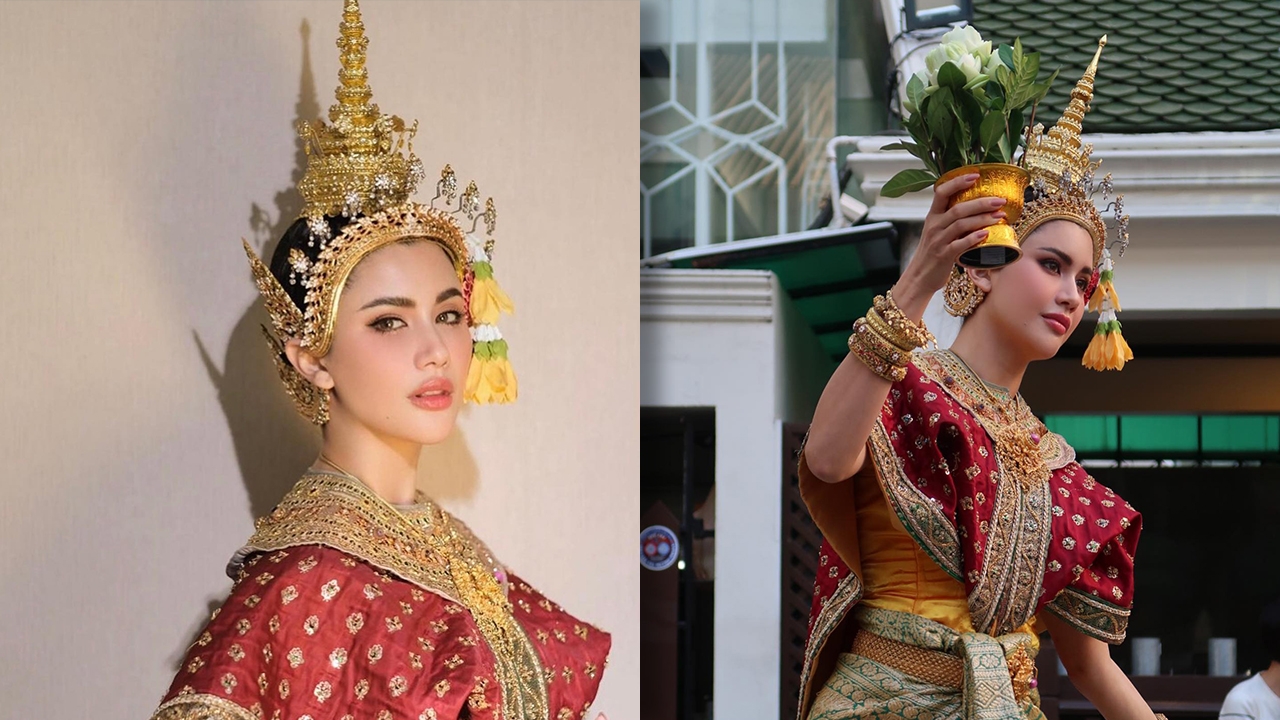 โอ้โห ปู ไปรยา สวยปังมาก ใส่ชุดไทยสวมชฎา รำถวายพระพรหม