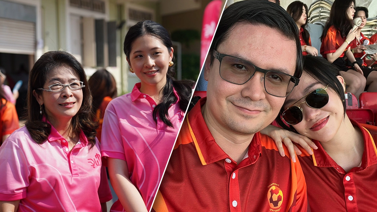 “หญิงหน่อย” ควงจินนี่-“โรม” ควงภรรยาเกาะขอบสนามร่วมงานบอลจุฬาฯ-ธรรมศาสตร์