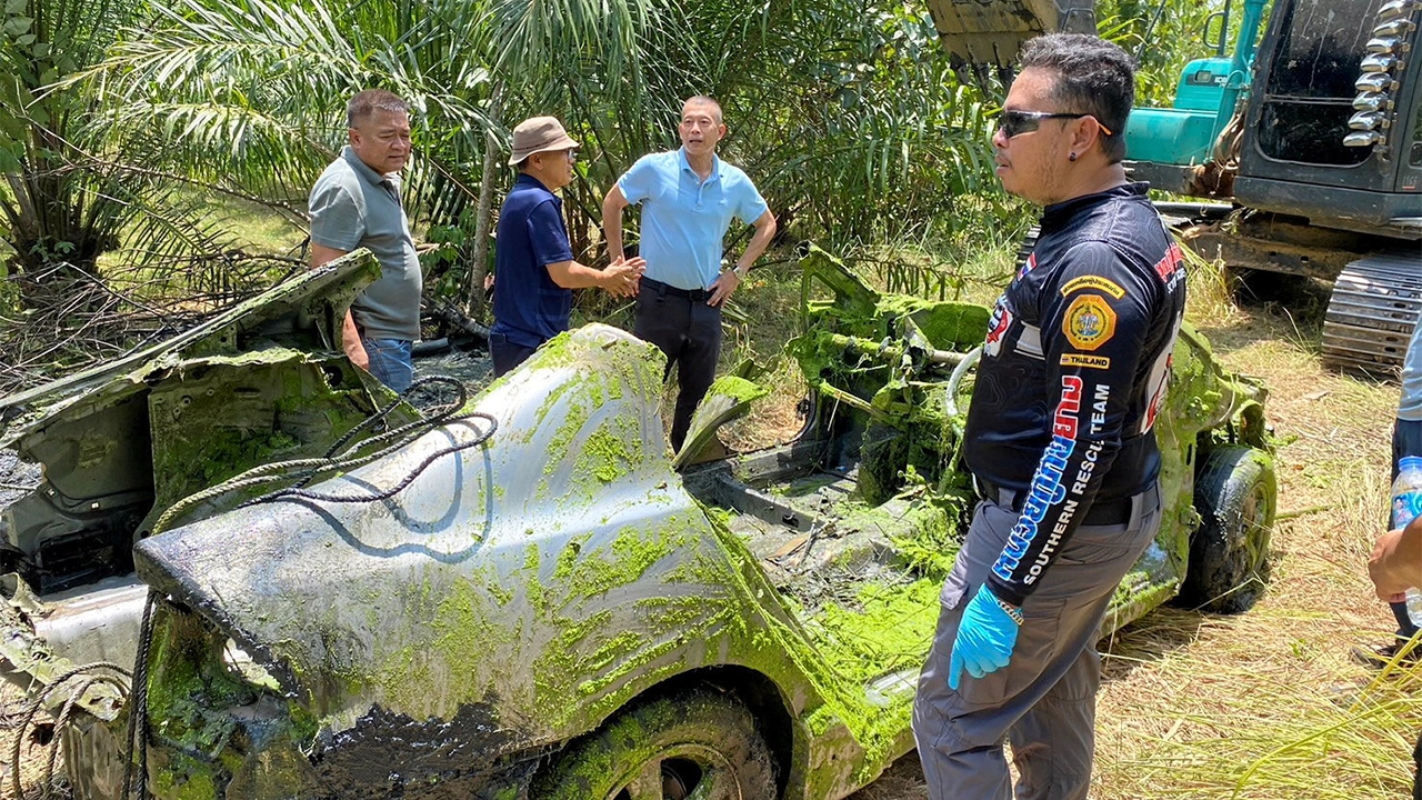 อุ้ม "โกหมาส" เจอรถในบ่อ เผาชำแหละทิ้ง ยังไม่พบเหยื่อ