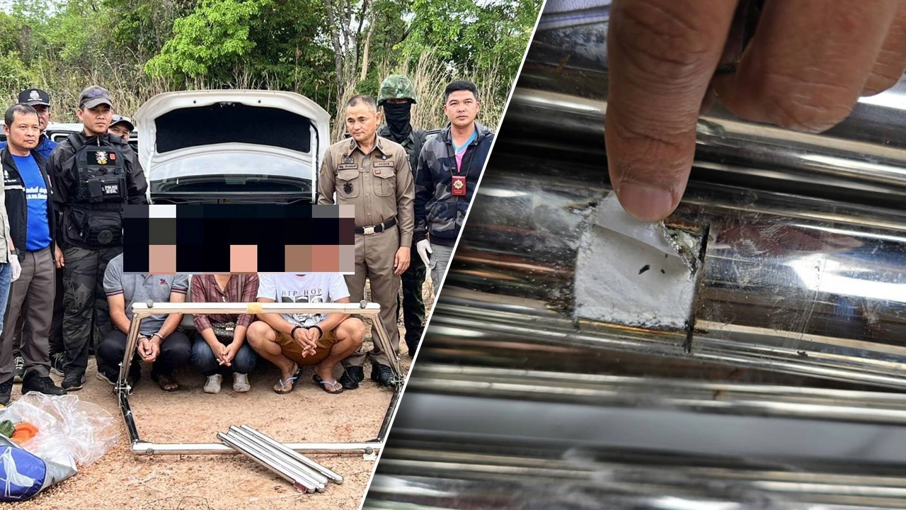 ตร.จับแก๊งกำนันภาคอีสาน ขนเฮโรอีนซุกท่อสเตนเลส แลกค่าจ้าง 5 หมื่นบาท