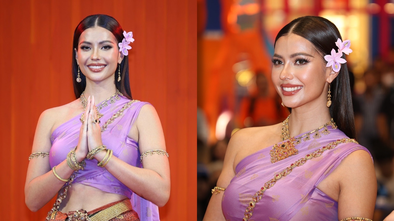 สวยฉ่ำมาก แอนโทเนีย โพซิ้ว สง่างามในลุคนางสงกรานต์ปี 2567