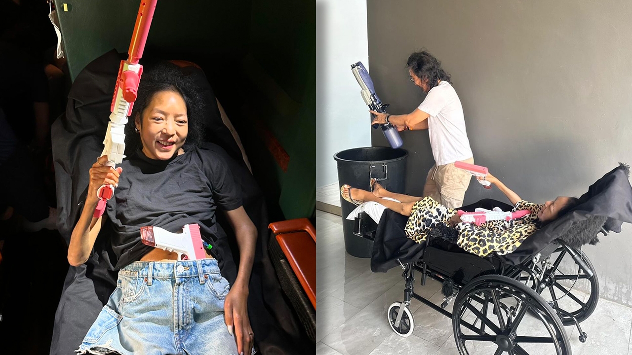 คุณหญิงแมงมุม เล่นสงกรานต์กับสามี จัดคอสตูมเป๊ะ พร้อมอาวุธฉีดน้ำครบมือ