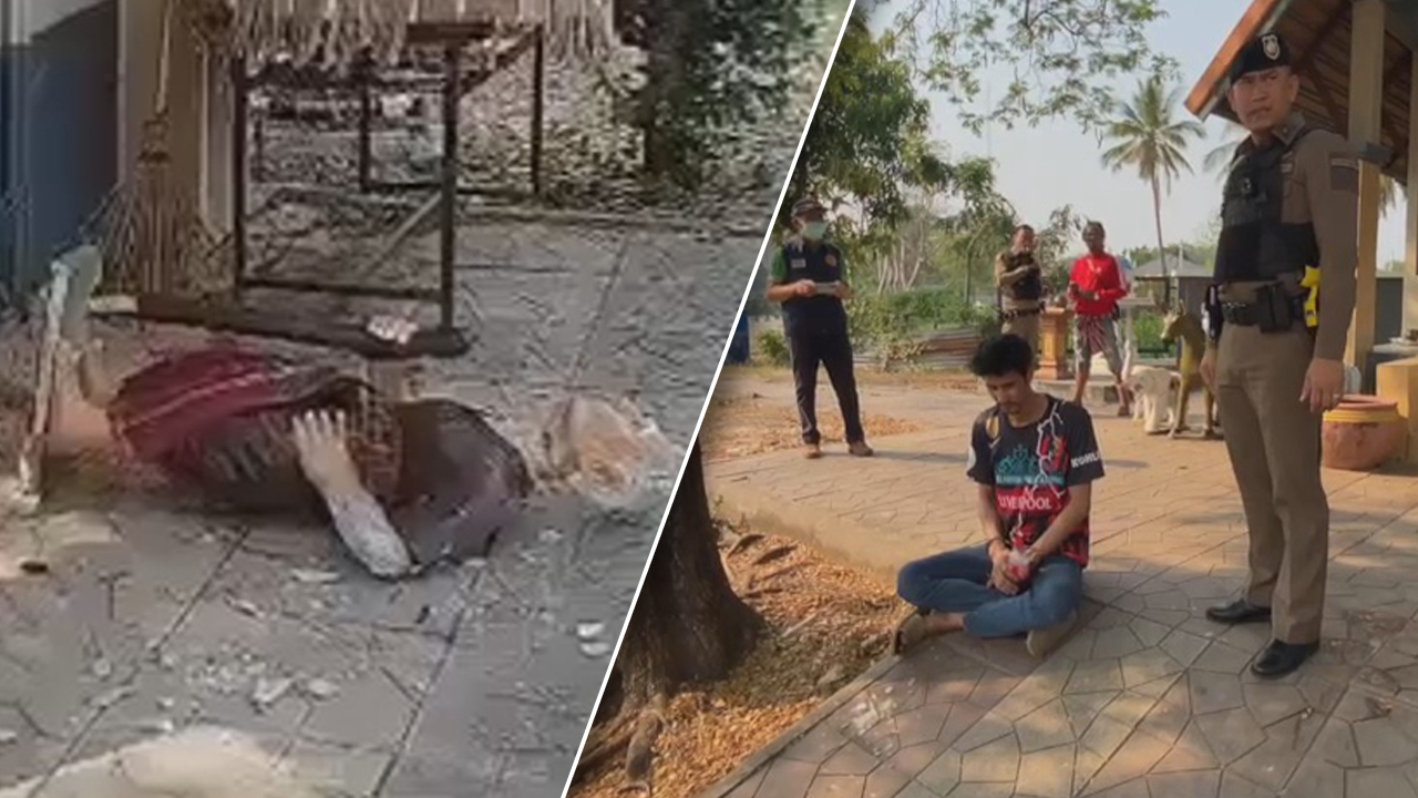 หนุ่มอุดรฯ หลอนยา รื้อศาล จับปู่ตาโยนบก อ้างเข้าฝันรบกวน