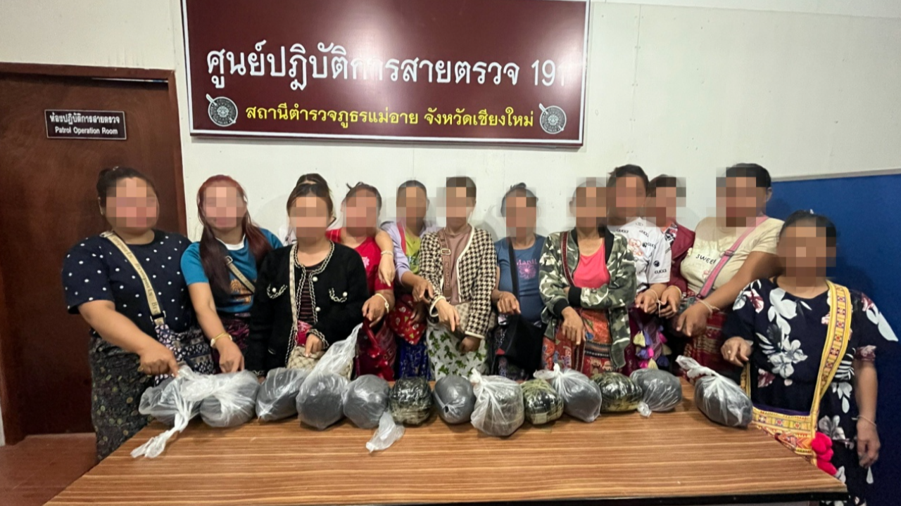 แผนเด็ดส่งฝิ่นดิบ หนุ่มจ้างหญิง 13 คนตั้งท้องปลอม โดนจับทั้งคันรถ