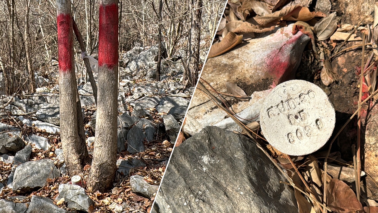 นายทุนสร้างบ้าน สระว่ายน้ำ ปักหมุด ส.ป.ก.บนเขา เขตป่าสงวน ต.กลางดง 