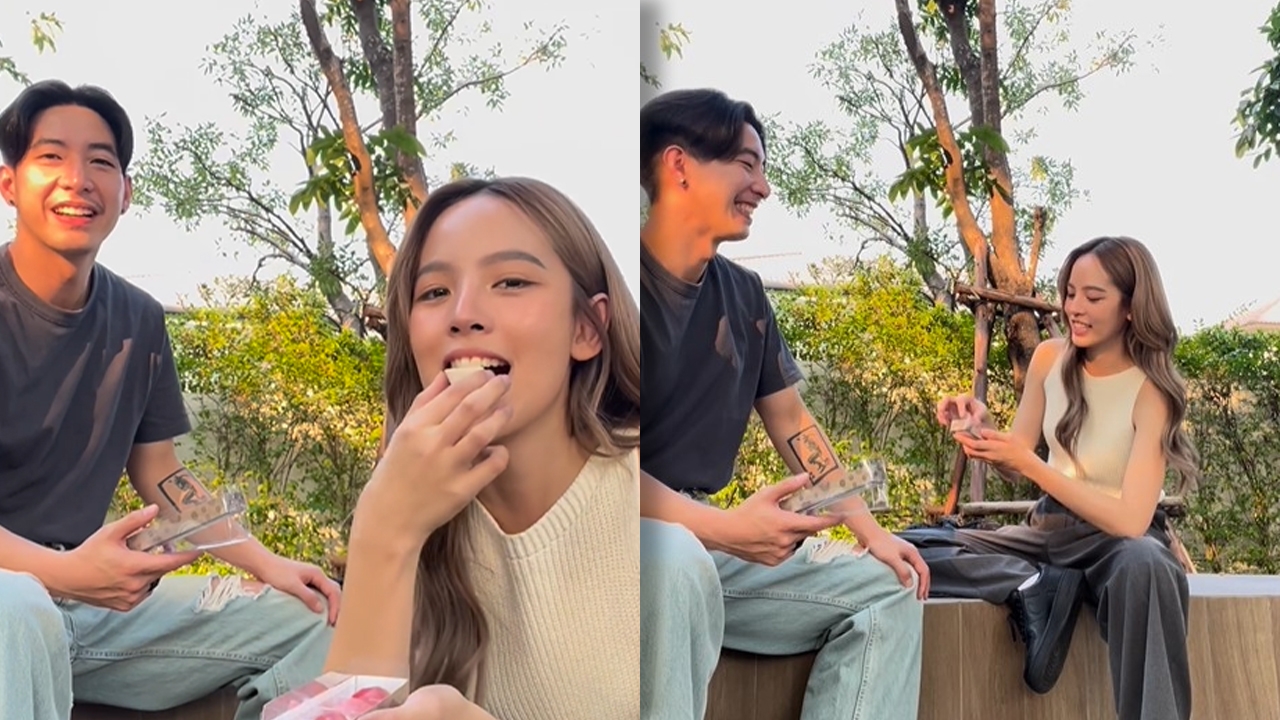 โตโน่ พา ณิชา ฉลองวาเลนไทน์ในสวนสาธารณะ เปรียบความรักเหมือนช็อกโกแลต