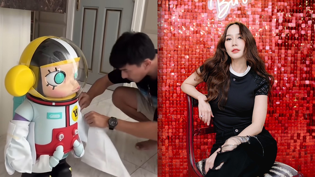 อั้ม พัชราภา ได้ของขวัญจากแฟนคลับจีน แต่ถูกโฟกัสผู้ชายที่ช่วยแกะห่อ เขาคือใคร