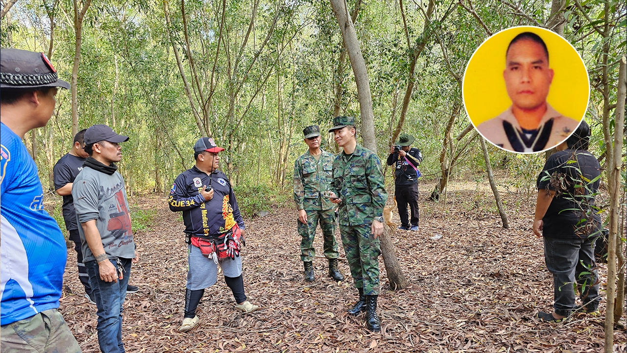 ส่งทหาร 100 นาย ปูพรมหา "จ่า สห.ทร." หลังหายตัว 7 วัน ขอเจ้าป่าเปิดทาง
