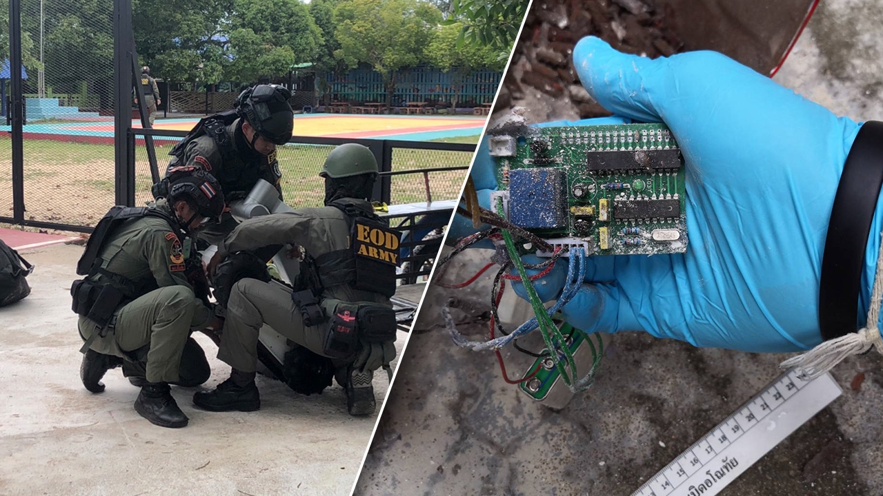 ใต้ป่วนซุกระเบิดปะปนอาหารสด หวังบึม ร.ร.ใน อ.ตากใบ โชคดี EOD เก็บกู้ทัน