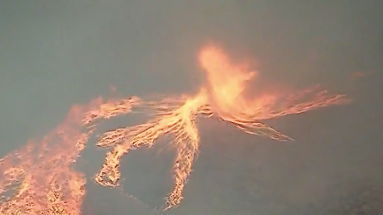 ตะลึง เกิดพายุหมุนไฟท่ามกลางไฟป่ารัฐแคลิฟอร์เนีย (คลิป)