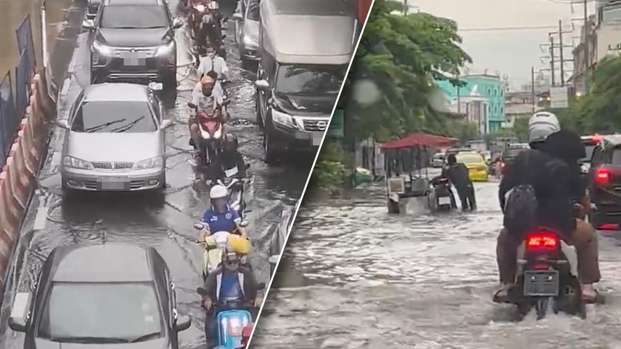 พิษฝนถล่มกรุง ทำน้ำท่วมถนน วิกฤติหลายจุด "ลาดพร้าว-รามคำแหง" ติดหนึบ