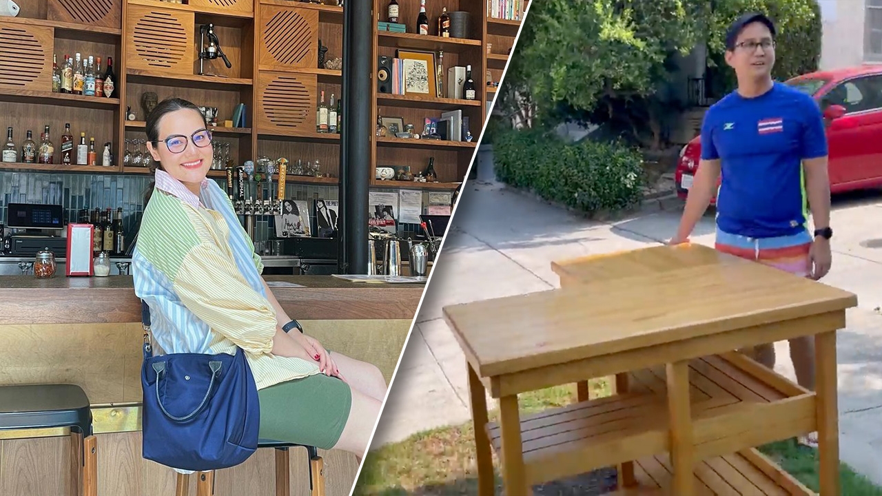 นาตาลี เดวิส เอาโต๊ะทิ้งข้างทางที่แอลเอมาใช้ วันไหนโชคดีได้ของสวย