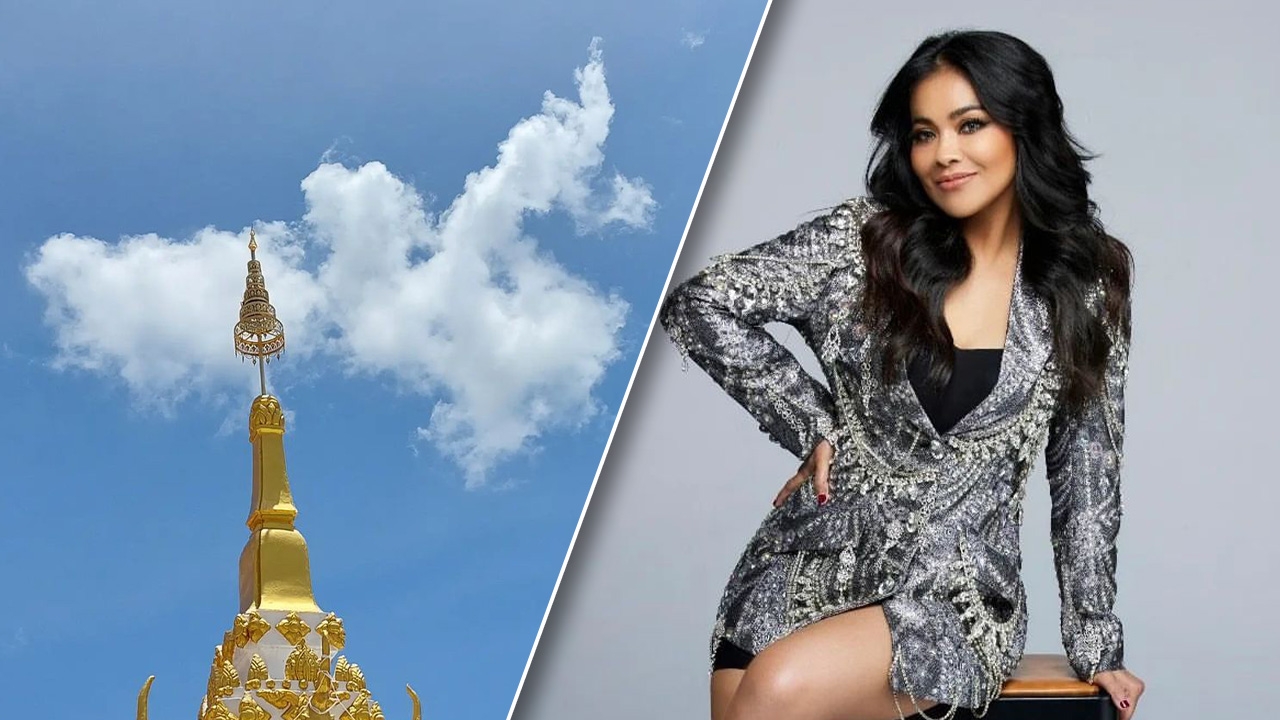 ตั๊ก ศิริพร ขอพรจบเงยหน้าเจอภาพอัศจรรย์ หลังมาสักการะองค์พระธาตุพนม