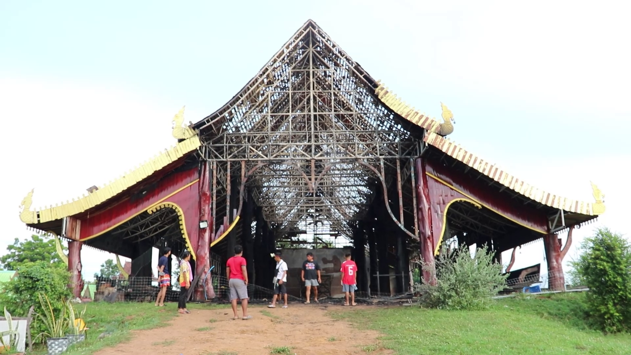 ไฟไหม้ปริศนาศาลาวัดหลังใหญ่ที่บุรีรัมย์ ไม่ทราบสาเหตุ เสียหายราว 10 ล้าน