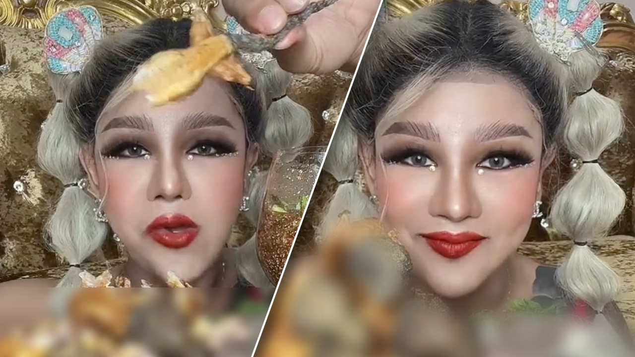 ชาวเน็ตขอผ่าน เน็ตไอดอลคนเดิม โชว์กินตุ๊กแกทอดกรอบ แค่เห็นก็ขนลุก (คลิป)