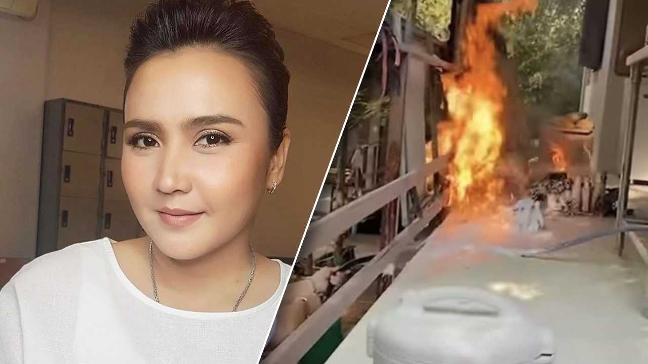 ปาน ธนพร เล่านาทีระทึก ขั้วสายแก๊สหลุด ไฟลุกพึ่บ โชคดีที่ดับทัน (คลิป)