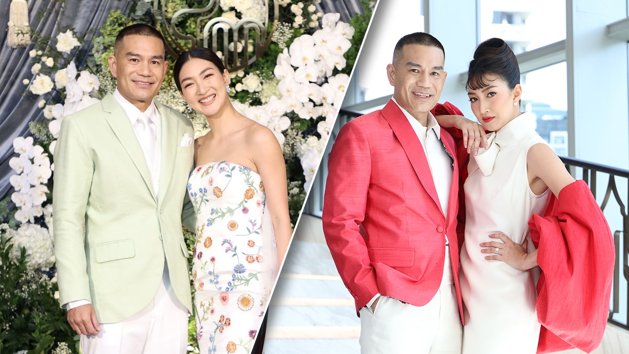 ชมภาพ แพนเค้ก เขมนิจ เจ้าสาวป้ายแดงสุดว้าว เปลี่ยนถึง 7 ชุดในวันดีๆ 