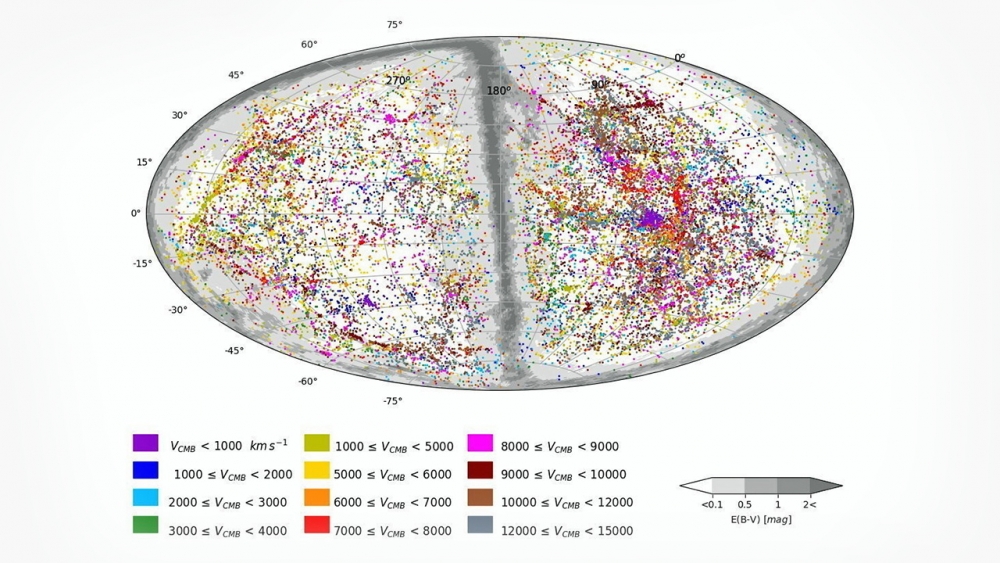 The research team reports the largest map of 56,000 galaxies.