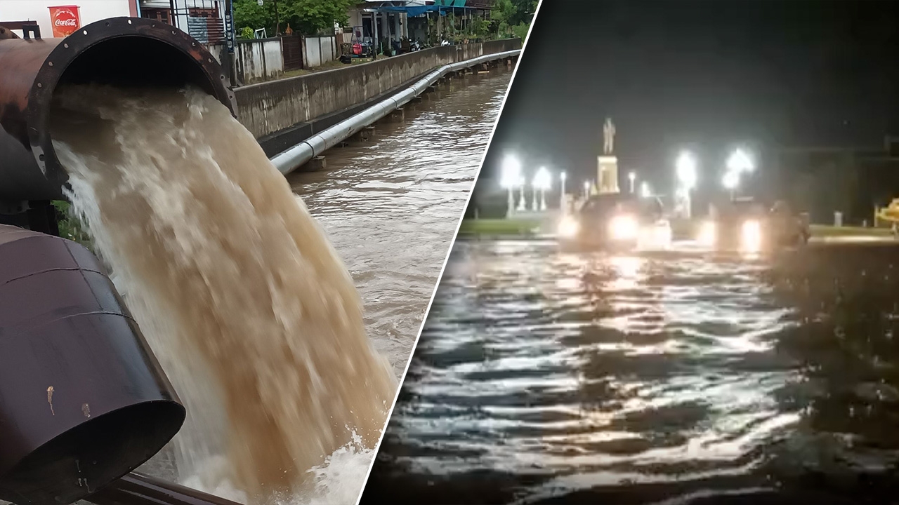 ชัยภูมิอ่วม อิทธิพล "พายุโนรู" น้ำท่วมเขตเศรษฐกิจ ถนนหลายสายจมบาดาล