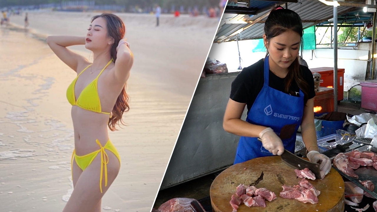 เจอตัวจริงน้องมิว นางฟ้าหน้าเขียง แม่ค้าสุดแซ่บ ไลฟ์สดขายหมู 
