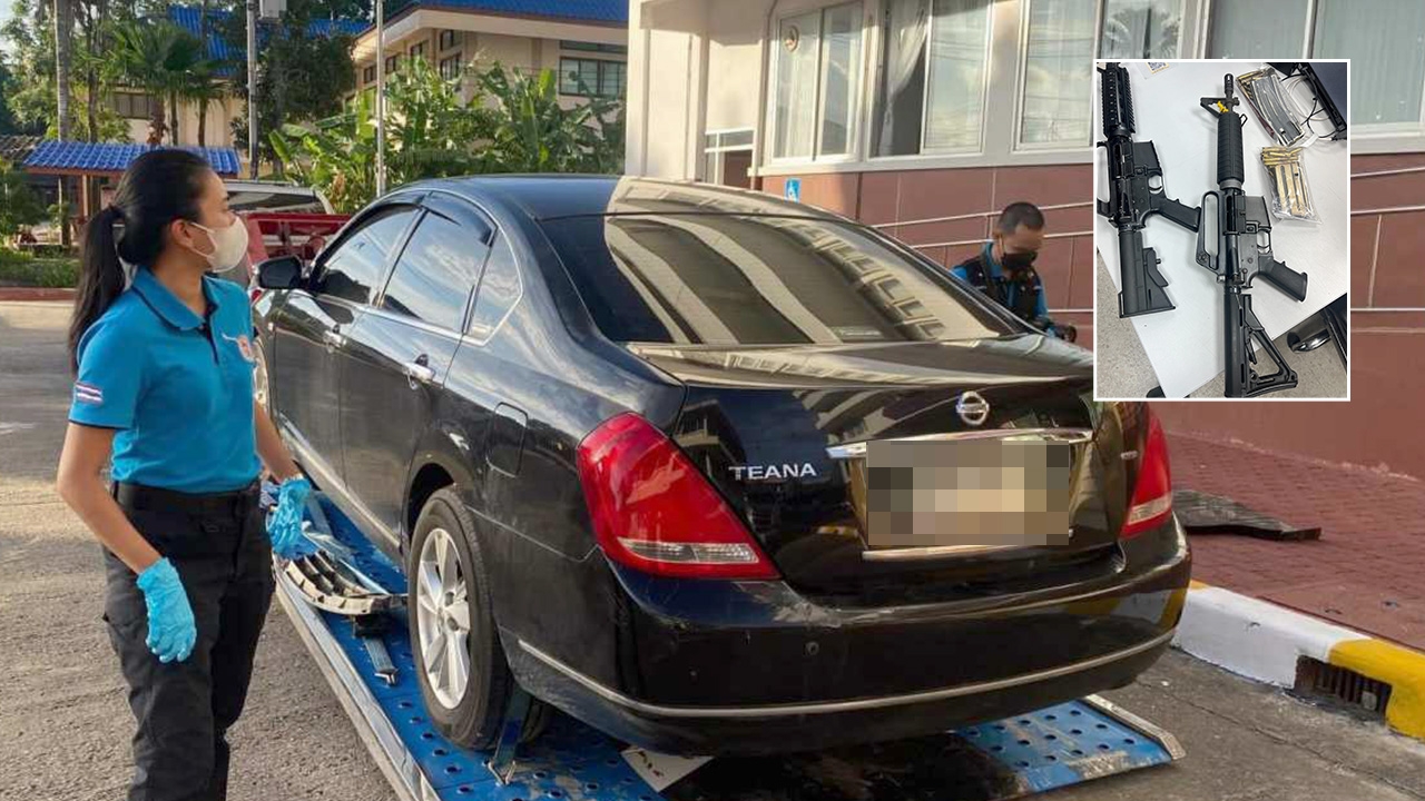 พบเอ็ม 16 ซุกใต้รถ 2 กระบอก ยึดจากแก๊งค้ายาเครือข่าย อุสมาน สะแลแมง