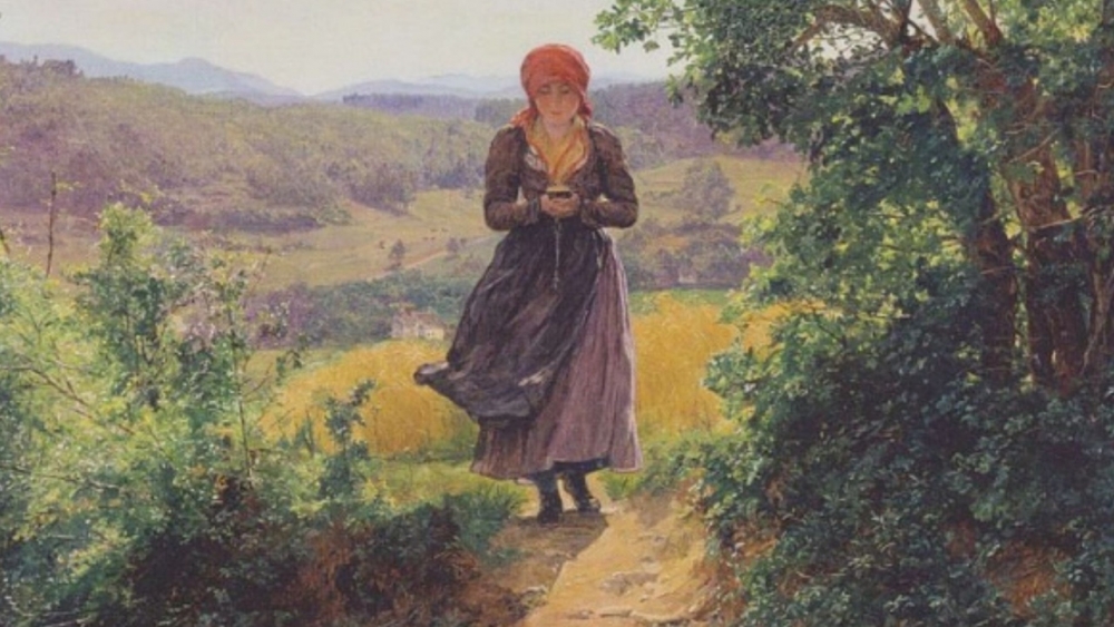 ไขปริศนาภาพหญิงสาวใช้สมาร์ทโฟนในภาพวาดอายุ 162 ปี