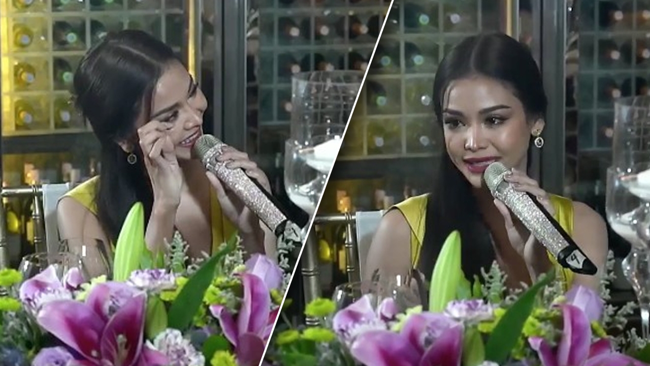 อิงฟ้า ร้องไห้กลางโต๊ะอาหาร พูดอังกฤษไม่เก่ง ไม่รู้จะคุยกับนางงามชาติอื่นยังไง (คลิป)