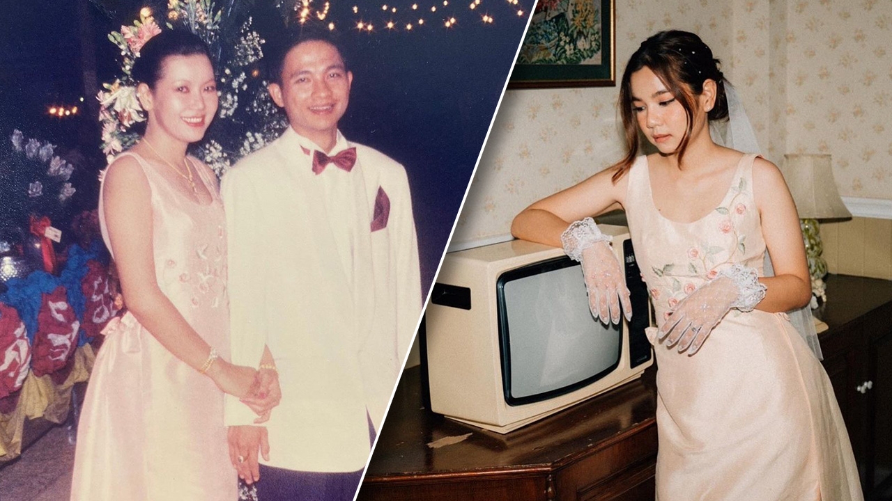 เรียบโก้เหนือกาลเวลา ส่งต่อชุดแต่งงานของแม่ให้ลูกสาว หลังเก็บไว้เกือบ 30 ปี