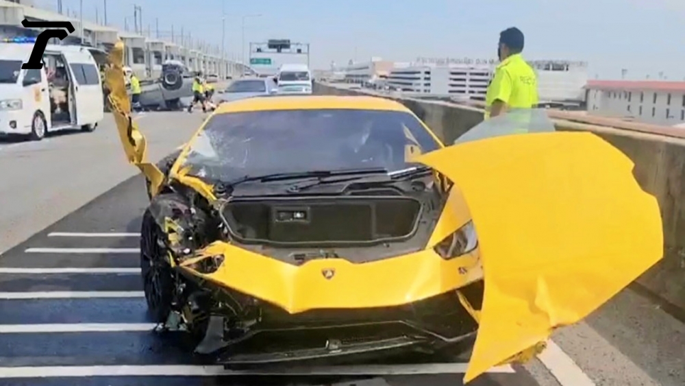 “Lamborghini” crashes on the highway, a young man from Hong Kong runs. Overtaking failed, 5 injured