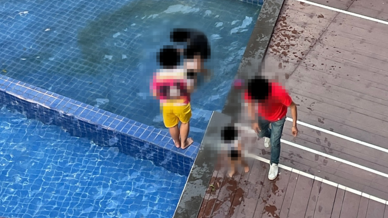 หนุ่มโวยคนพาเด็กเล่นสระคอนโด ปล่อยสิ่งคล้ายปฏิกูล สีน้ำตาลขุ่นลงน้ำ