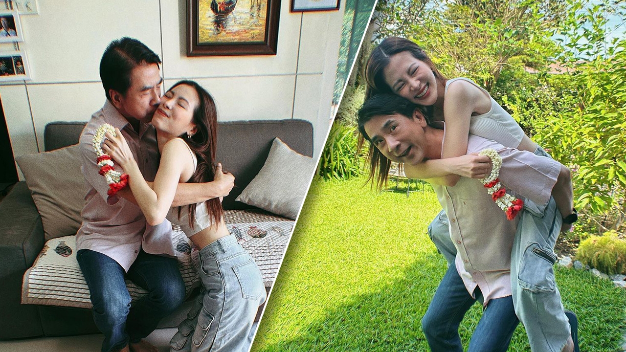 ใบเฟิร์น พิมพ์ชนก อวดโมเมนต์สุดน่ารักกับพ่อ มีทั้งกราบและขี่หลัง