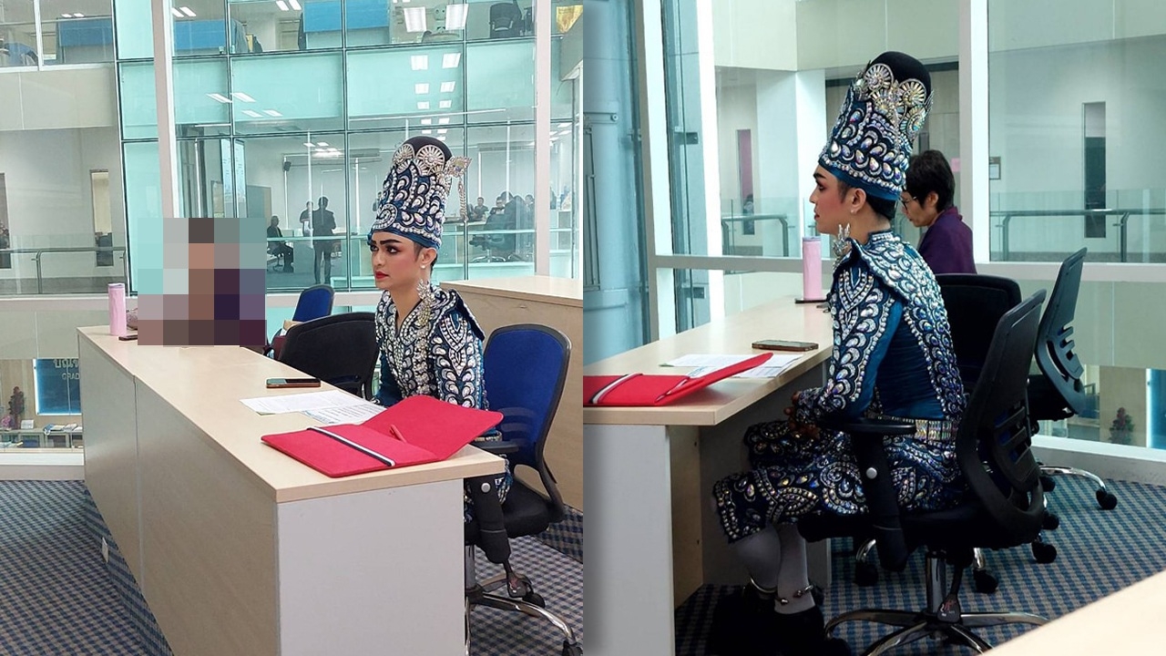 ว่าที่ด็อกเตอร์ ศรราม น้ำเพชร สร้างตำนานบทใหม่ ใส่ชุดลิเกมาเรียนปริญญาเอก