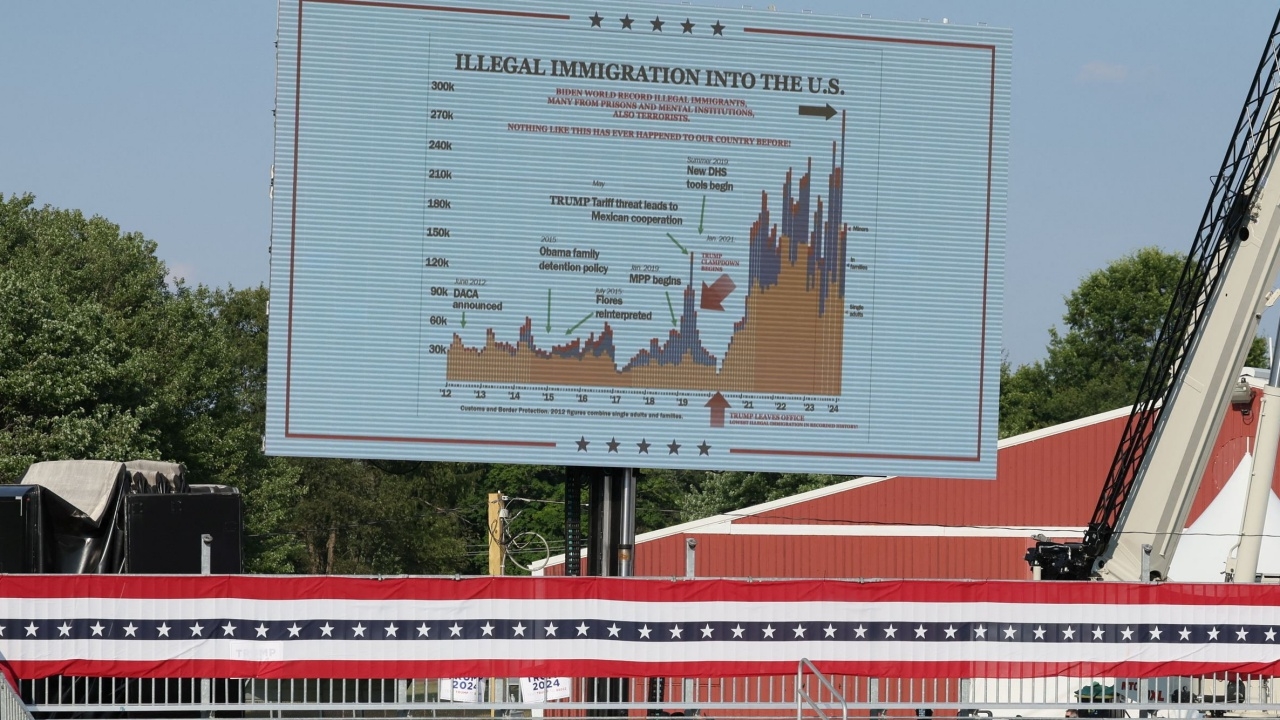 เลือกตั้งสหรัฐฯ 2024 : ทรัมป์เผยรอดกระสุนมาได้ เพราะหันไปมองจอฉายสถิติผู้อพยพ (คลิป)