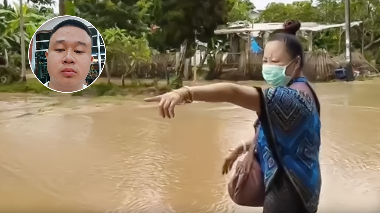 พบศพแล้ว หนุ่มลุยน้ำท่วมออกมาดูรถ กระแสน้ำพัด จมหายต่อหน้าแม่