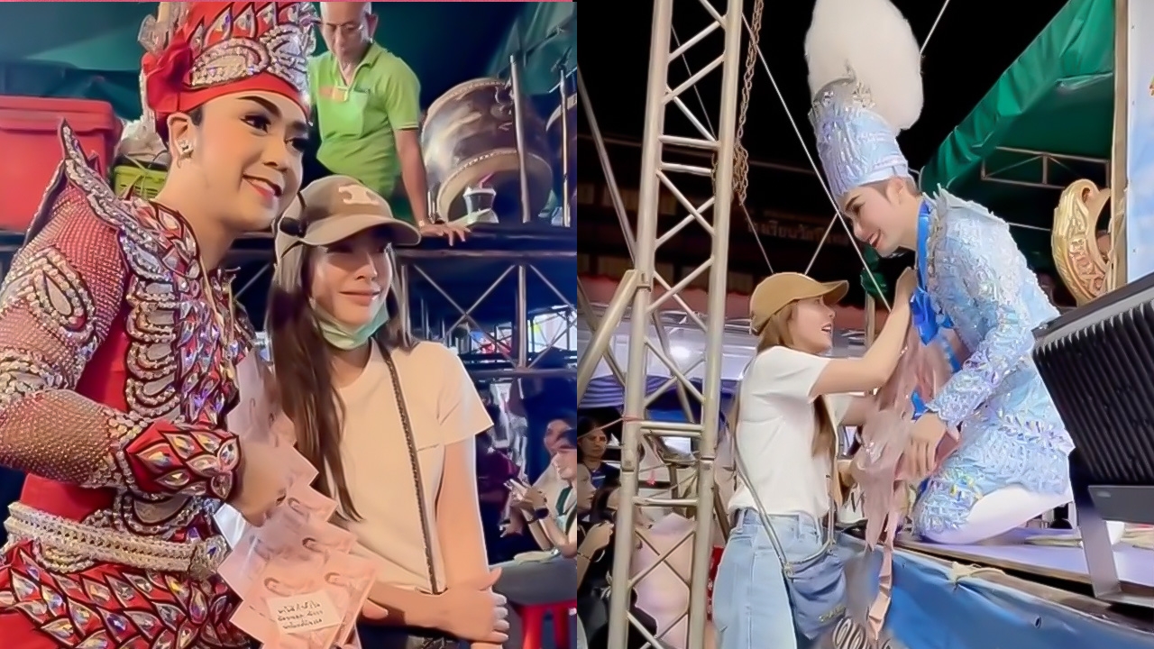 แป้ง อรจิรา ทำคนเซอร์ไพรส์ กลายเป็นแม่ยกโผล่คล้องพวงมาลัย 2 หนุ่มลิเกคนโปรด (คลิป)