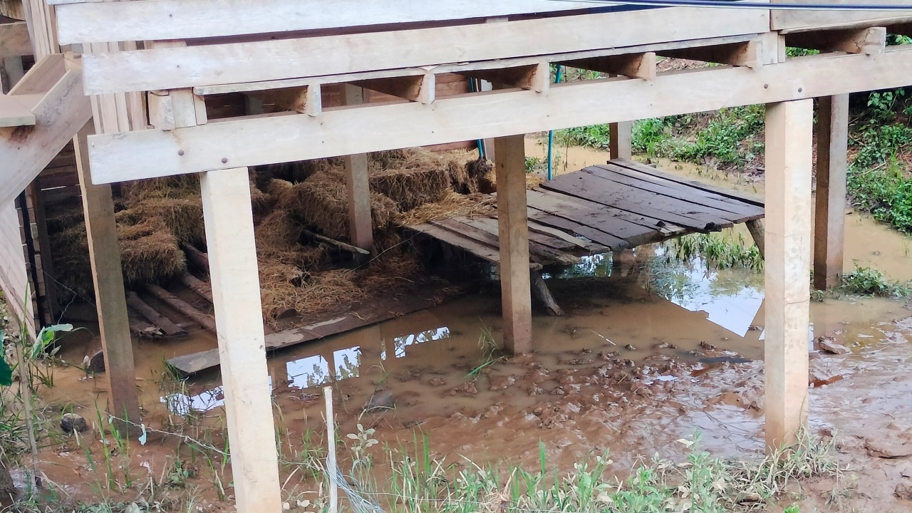 ชาวบ้านกังวล "น้ำป่าไหลหลาก" เข้าท่วม 2 หมู่บ้าน หวั่นเกิดดินโคลนสไลด์