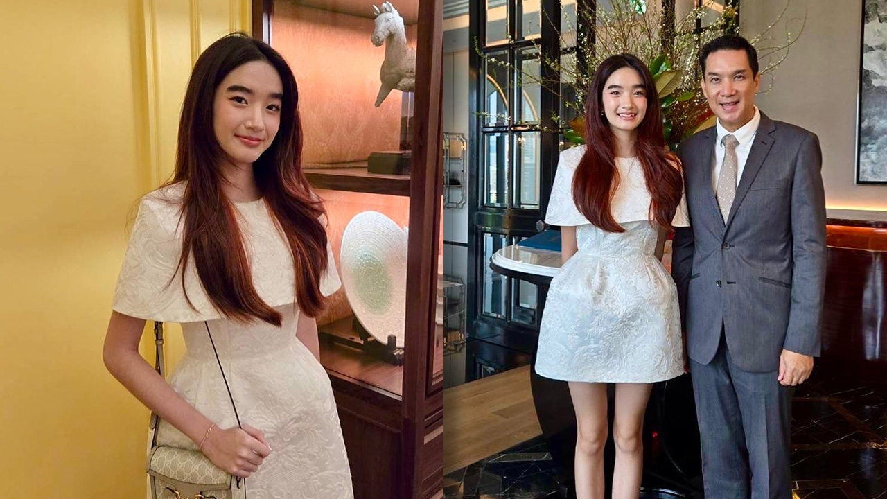 เปิดภาพ น้องณดา ออกงานกับ พ่อบรู๊ค ลุคนี้สวยปังมาก แม่กบ ยังต้องกรี๊ด