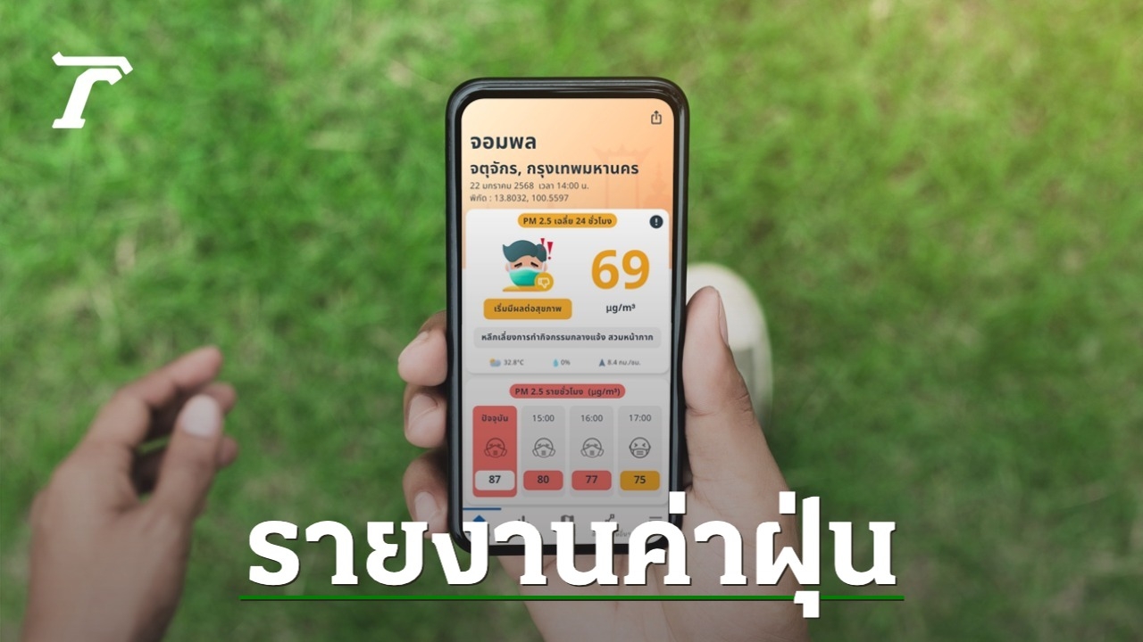 เช็คฝุ่น แอปฯ รายงานค่าฝุ่น PM 2.5 รายชั่วโมง เจาะลึกถึงระดับอำเภอ-ตำบล