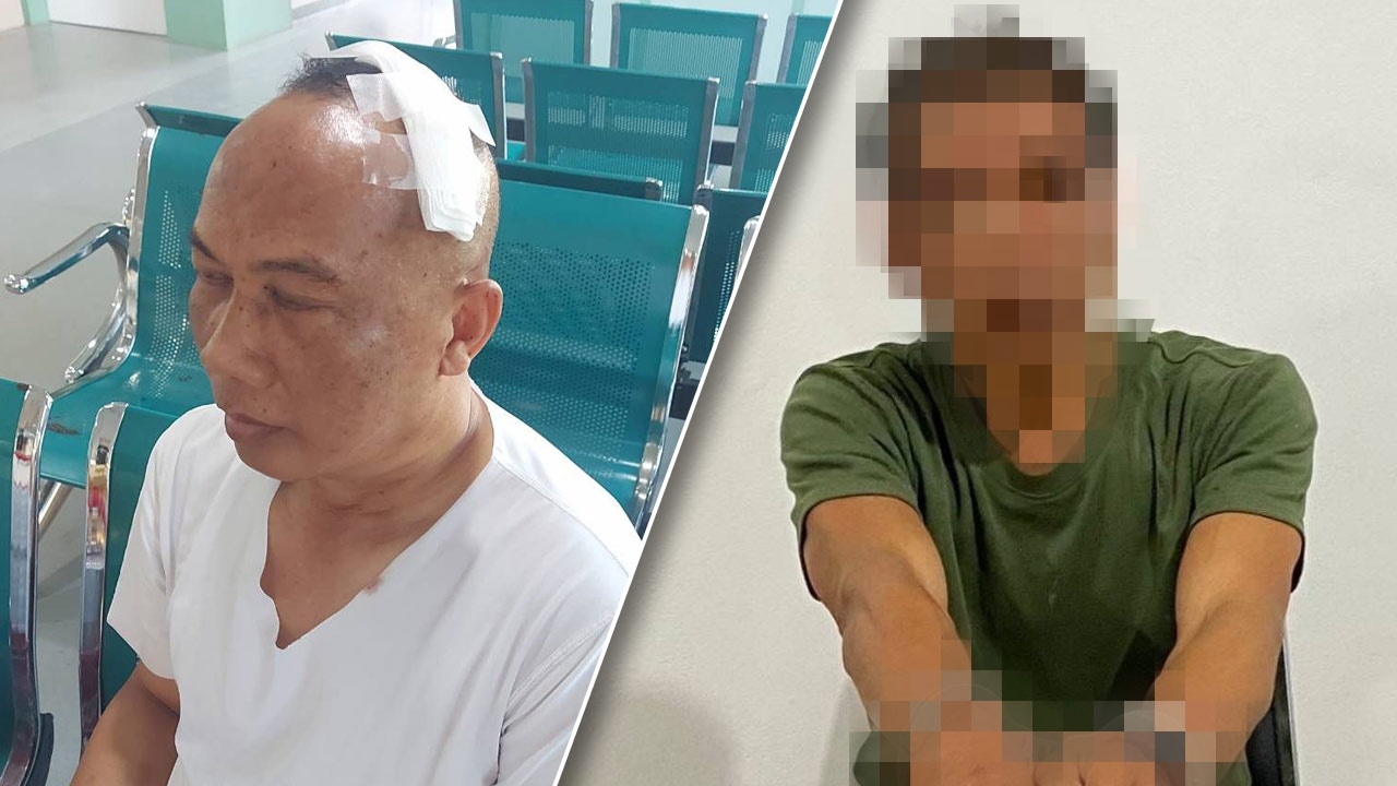 ตร.เข้าระงับเหตุหนุ่มคลั่ง "รองสารวัตร" เจอมีดฟันหัวเจ็บ