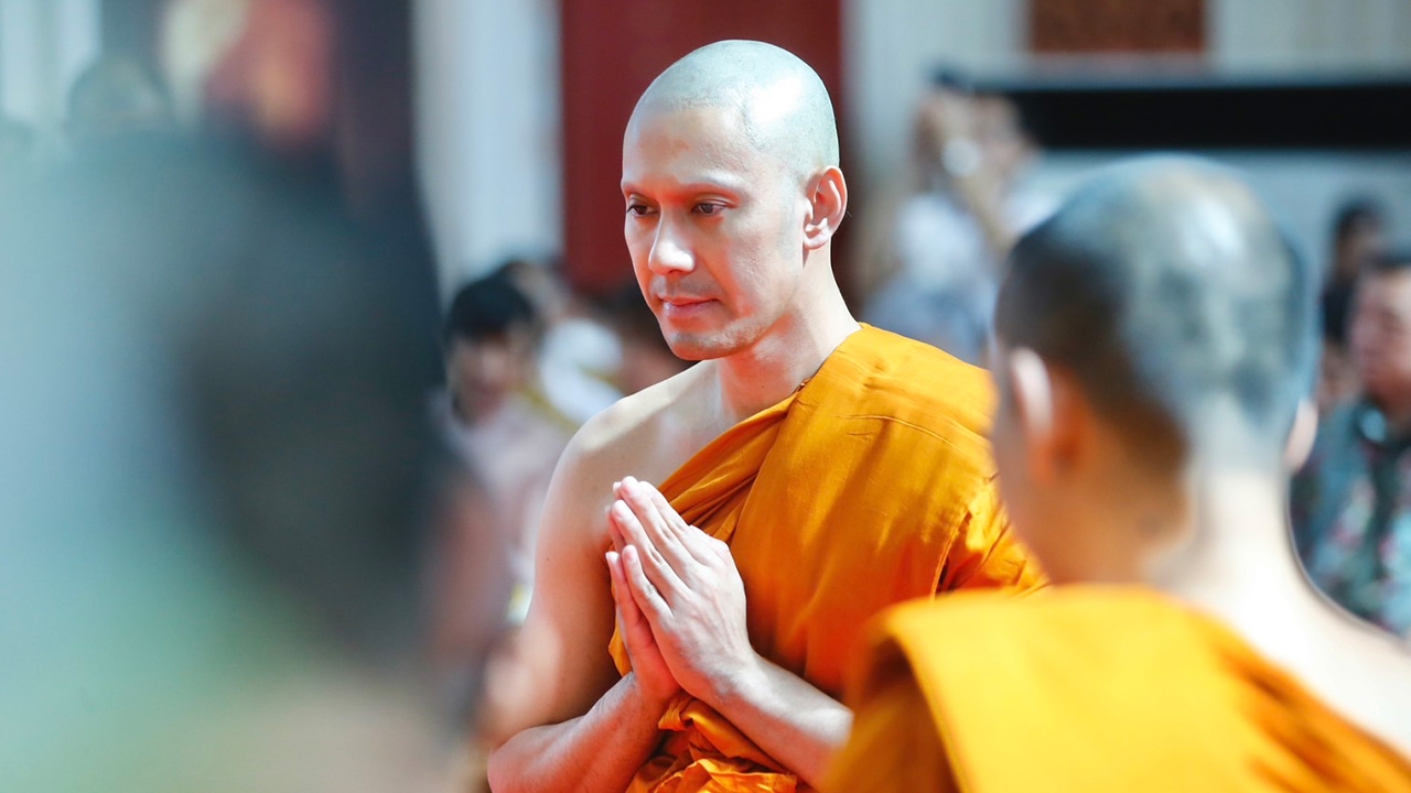 ประมวลภาพ เอส กันตพงศ์ ปลงผมบวชศึกษาพระธรรม ได้ฉายา สิริวํโส (สิริวังโส) 