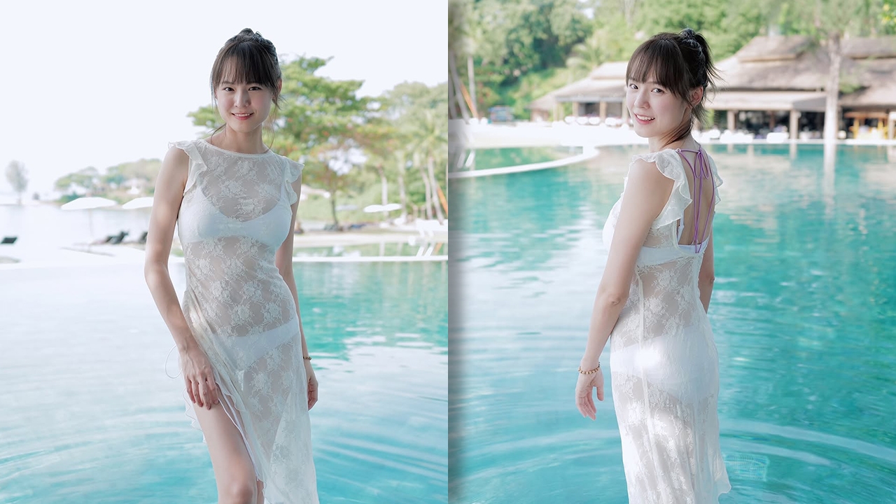 แพทตี้ แซ่บรับซัมเมอร์ นุ่งซีทรูเห็นชุดบิกินีสีขาว อวดหุ่นสวยเป๊ะมาก