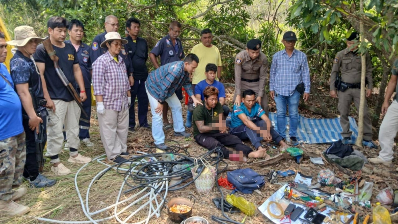 ผู้ใหญ่บ้านหญิง นำทีมล่าโจรเขมรลักทรัพย์ ยิงสกัดขาห้อย รวบทันควัน 2 ราย