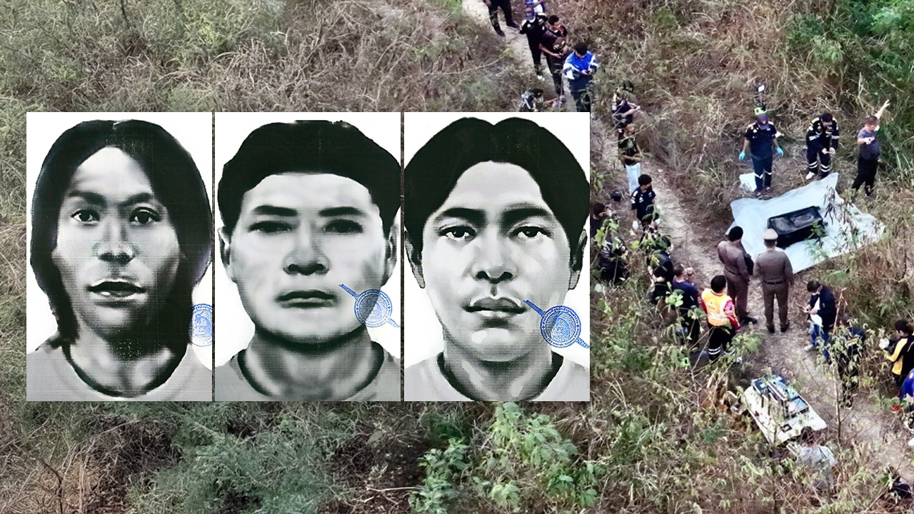 สภ.บ้านฉาง เผยภาพ 3 ผู้ต้องสงสัยคดีฆ่าสาวยัดกระเป๋า ตั้งรางวัล 5 หมื่นบาท