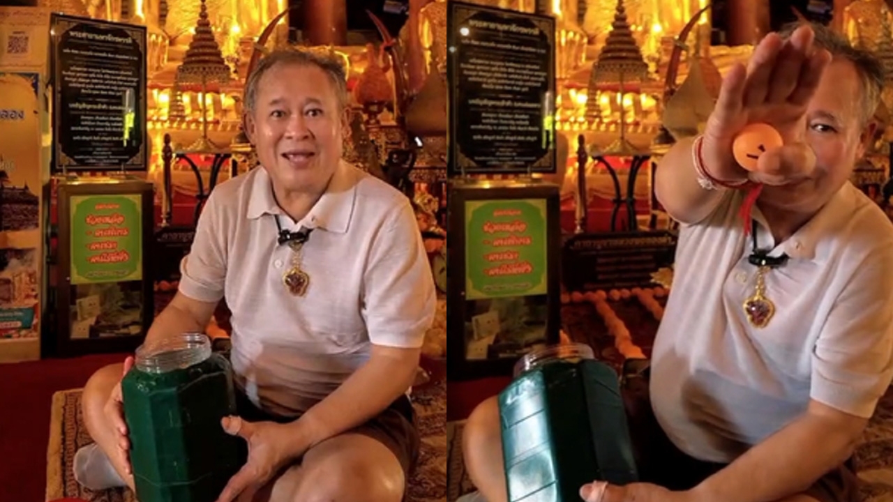 เป็ด เชิญยิ้ม จับเลขลูกปิงปองงวด 16 มี.ค. 68 หลังไหว้หลวงพ่อทองดำ