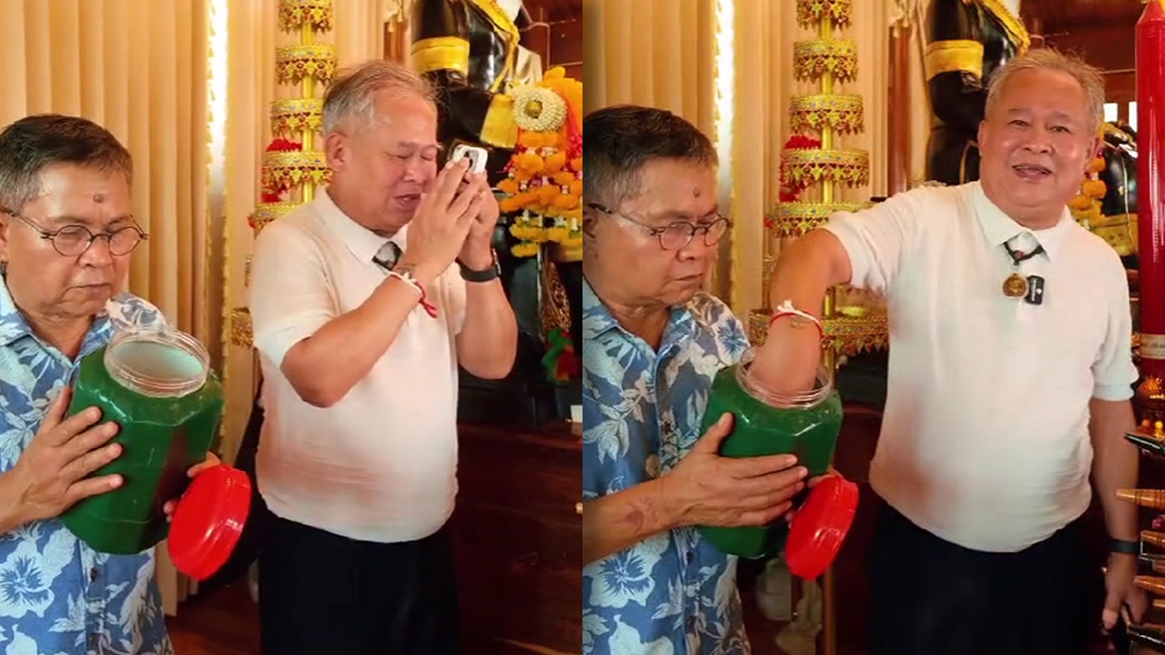 เป็ด เชิญยิ้ม เผยเลขเด็ดจากวัดดัง หลังไปทำบุญล้วงลูกปิงปอง ได้ 3 ตัวสวยเป๊ะ