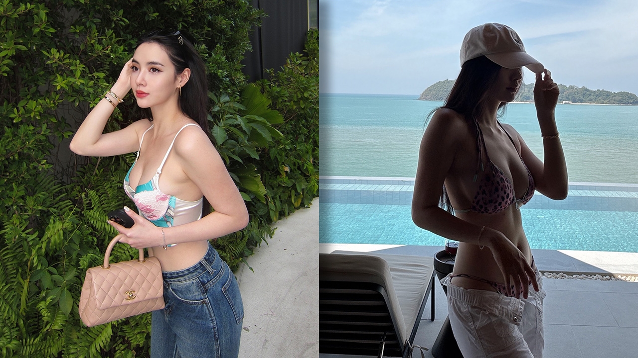 มุกดา นุ่งชุดว่ายน้ำบิกินี สวยหุ่นสับซ่อนรูปสุดๆ อกเอวสะโพกมาเต็ม