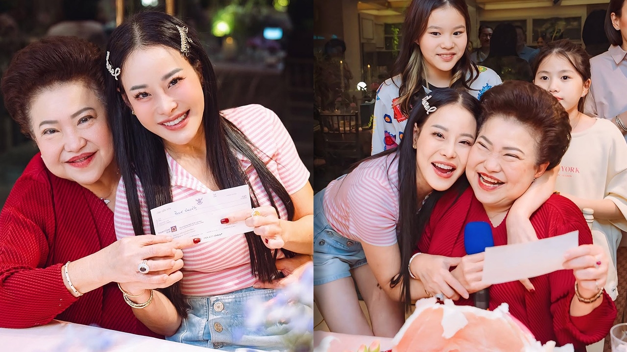 หนิง ปณิตา มอบเช็คไม่กรอกตัวเลขให้แม่เป็นของขวัญวันเกิด มาพร้อมข้อความซึ้ง