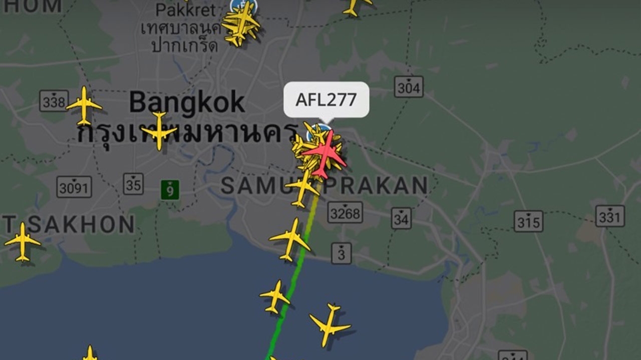 ลงจอดแล้ว เครื่องบิน Aeroflot ภูเก็ตไปมอสโก หลังบินวนเหนือน่านฟ้าไทยกว่า 5 ชม.